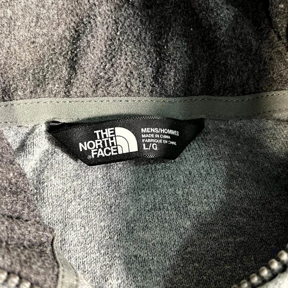 The‎ North Face Sweater Mens Large Gray Quarter Zip Cotton Pullover Mock Neck
